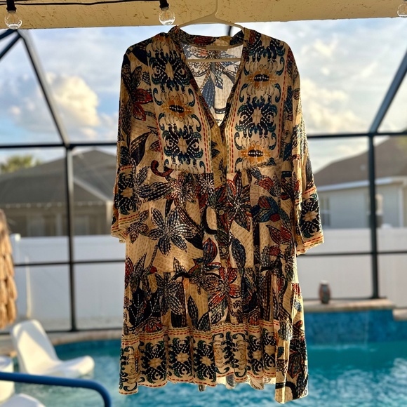 Patchington, 3/4 Sleeve Loose Fitting Button Down Dress, OS - Picture 2 of 9